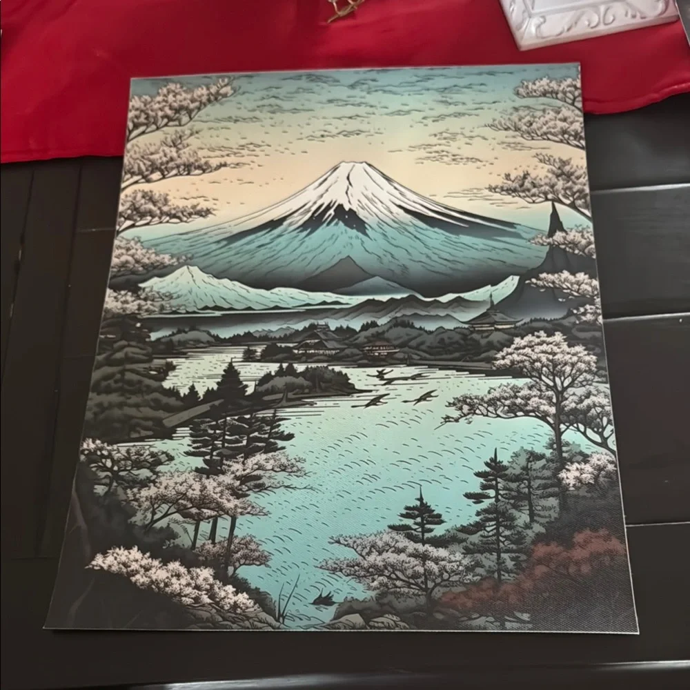 Japanese Scenic Mountain Art Set of 3 Canvas Prints